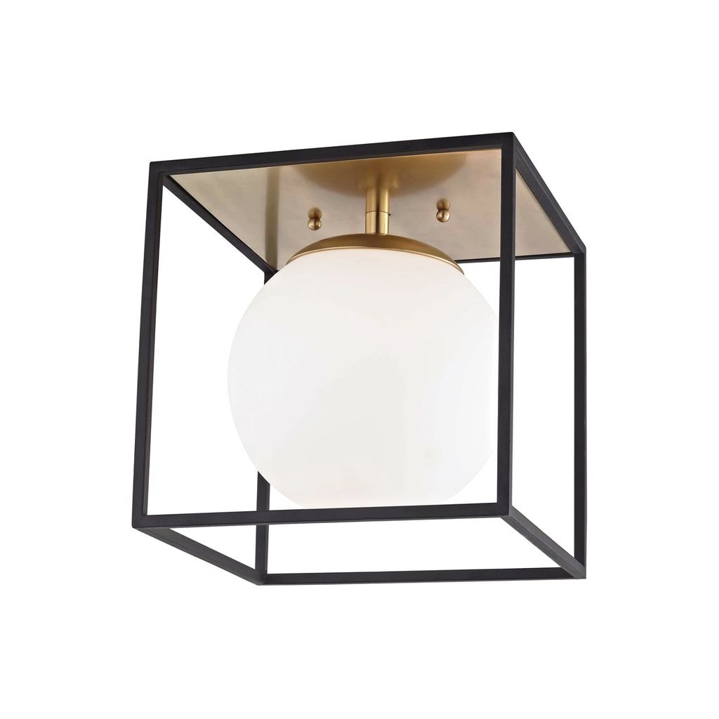 Preview image for 1 Light Large Flush Mount, Aged Brass, 14"