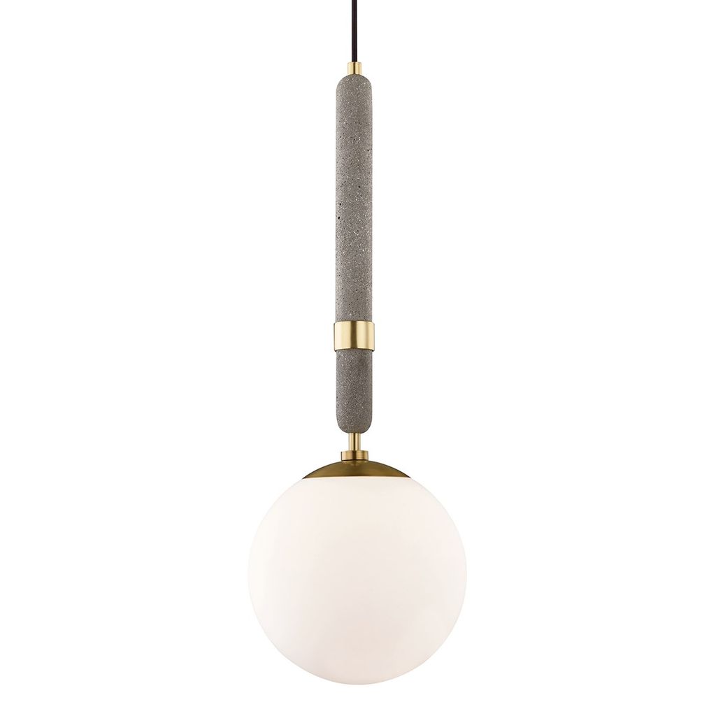 Preview image for 1 Light Large Pendant, Aged Brass, 26.75"