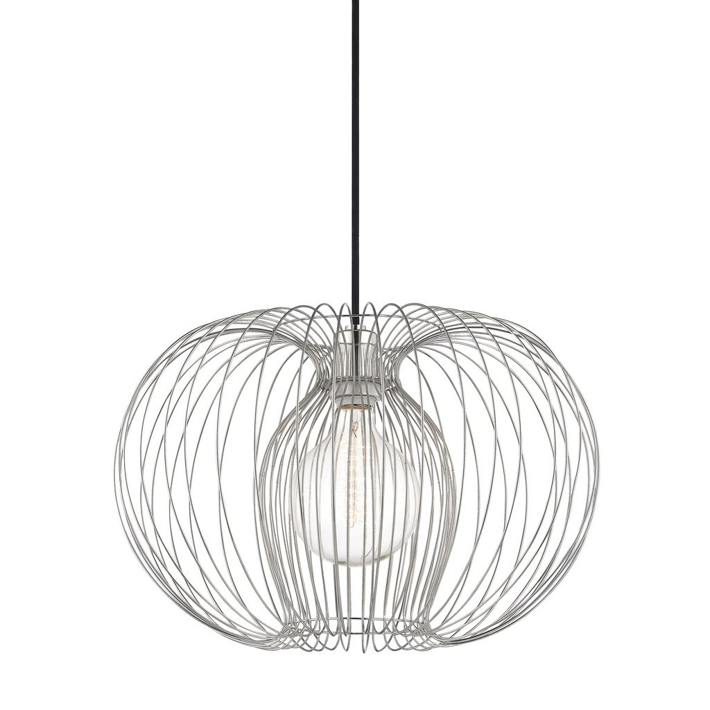 Preview image for 1 Light Large Pendant, Polished Nickel, 11.5"