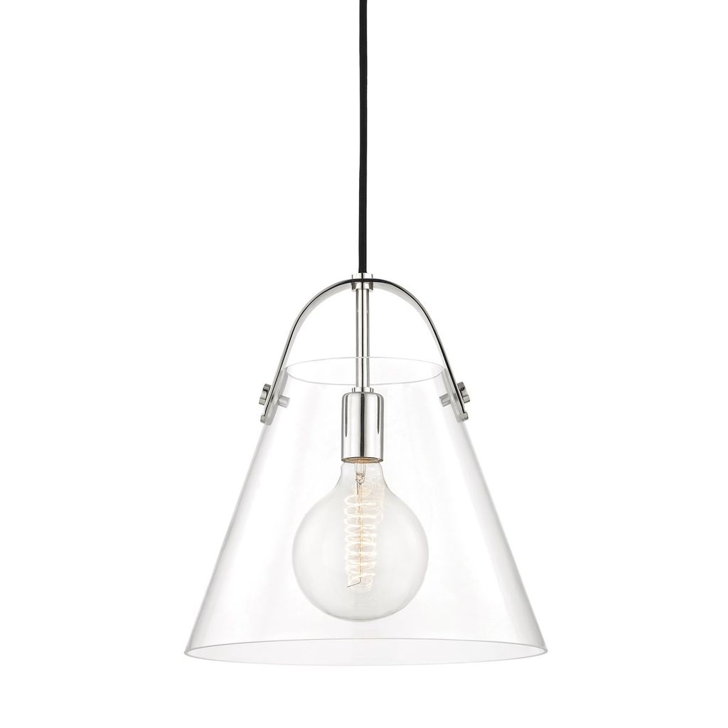 Preview image for 1 Light Large Pendant, Polished Nickel, 14.25"
