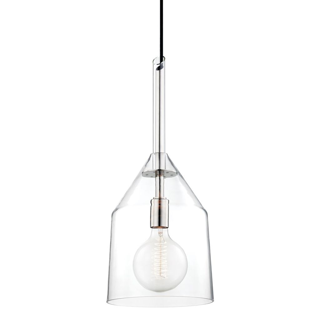 Preview image for 1 Light Large Pendant, Polished Nickel, 23"