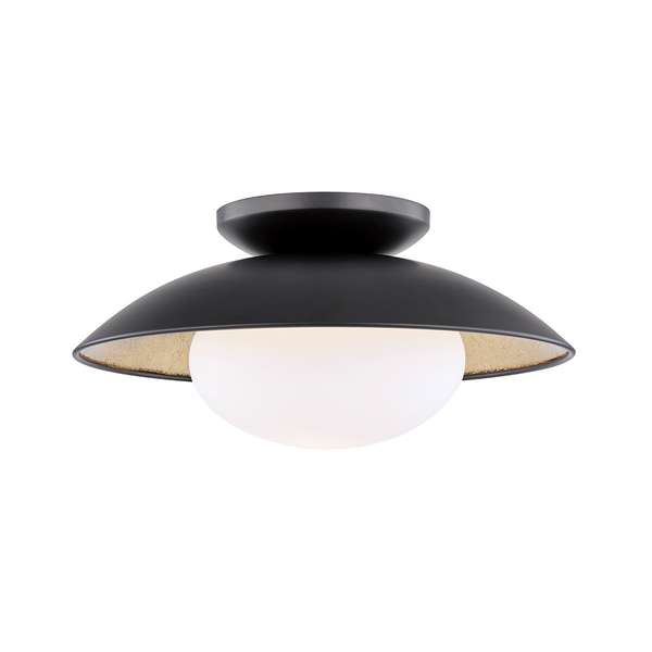 Donna 1 Light Medium Semi Flush, Black, 6.75"