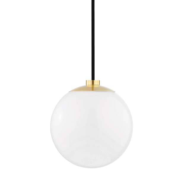1 Light Pendant, Aged Brass, 7.75"