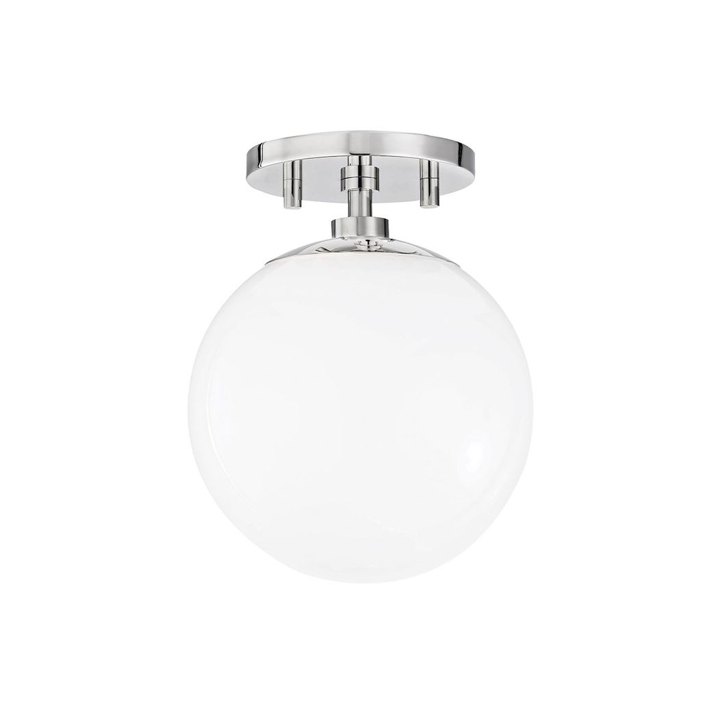 Preview image for 1 Light Semi Flush, Polished Nickel, 9"