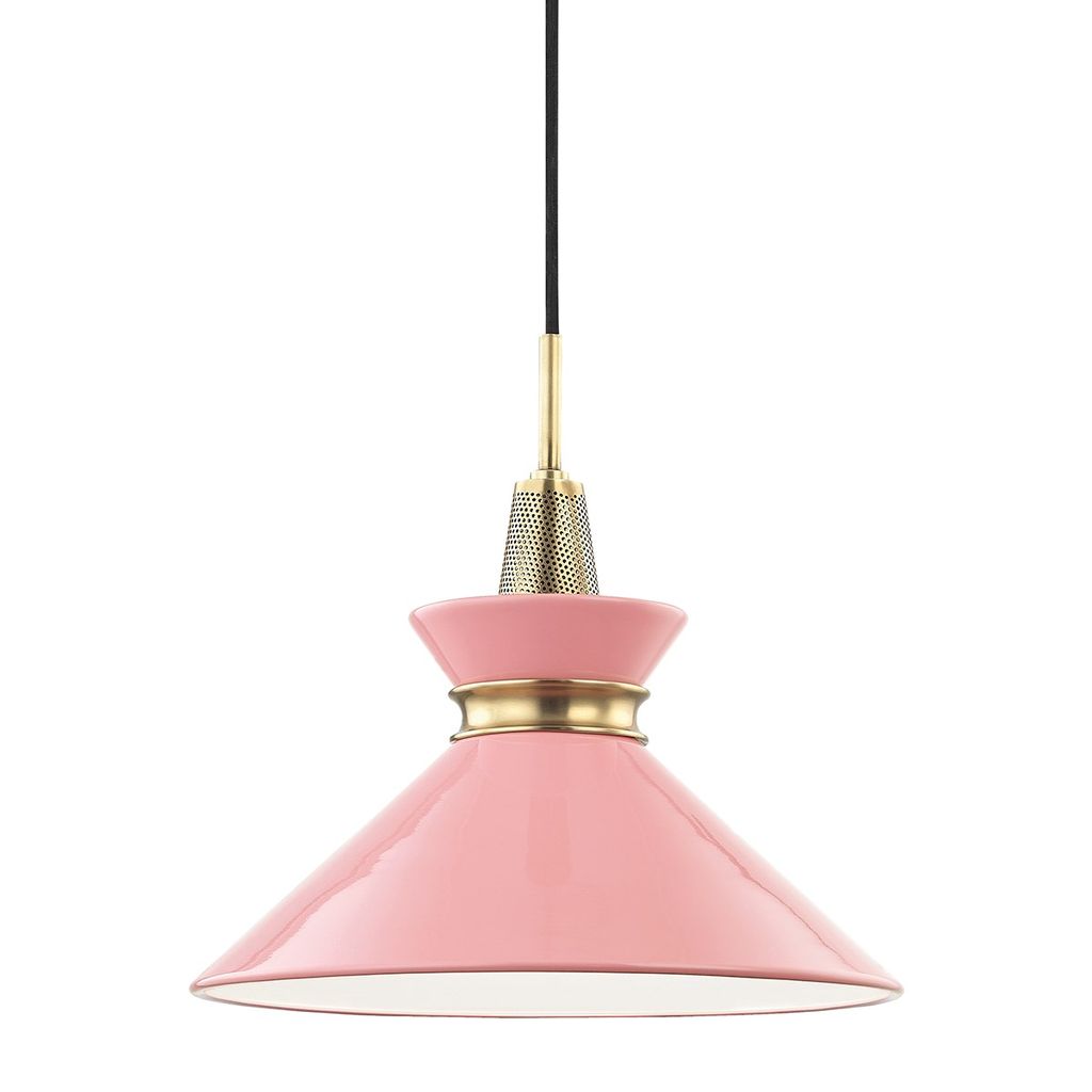 Preview image for 1 Light Small Pendant, Aged Brass, 13.25"