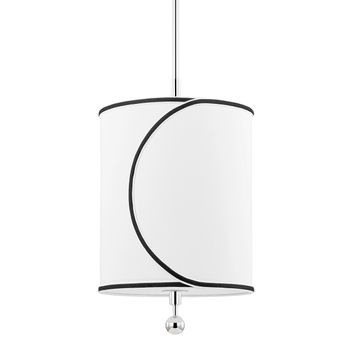 1 Light Small Pendant, Polished Nickel, 18.75&quot;