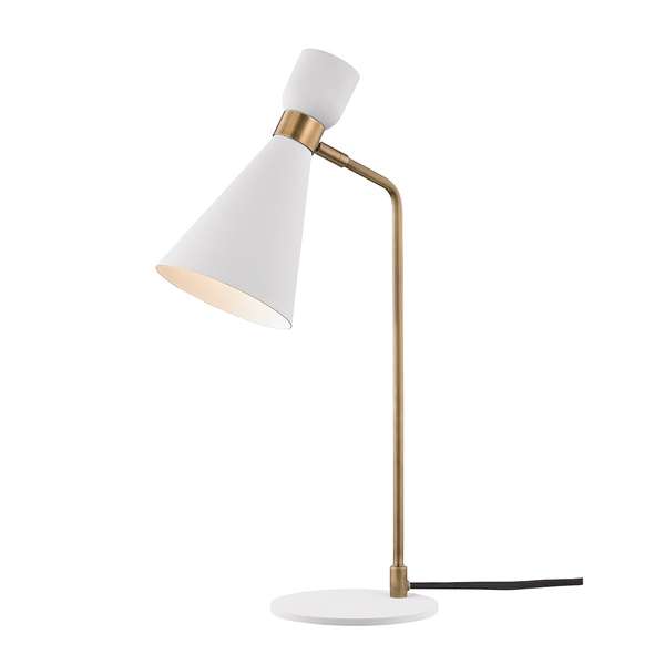 1 Light Table Lamp, Aged Brass, 24.25"