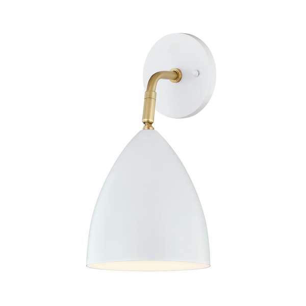 1 Light Wall Sconce, Aged Brass, 12.5"