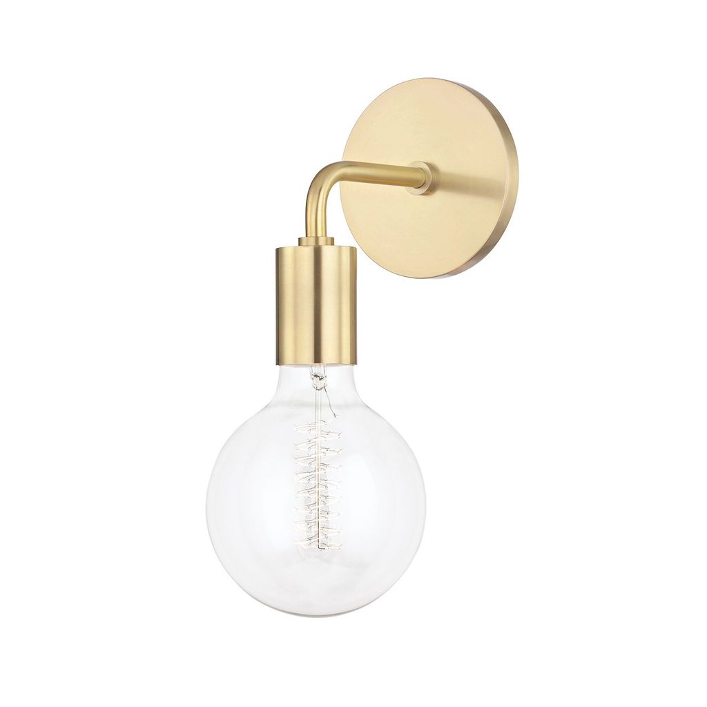 1 Light Wall Sconce, Aged Brass, 5" X 12.25"