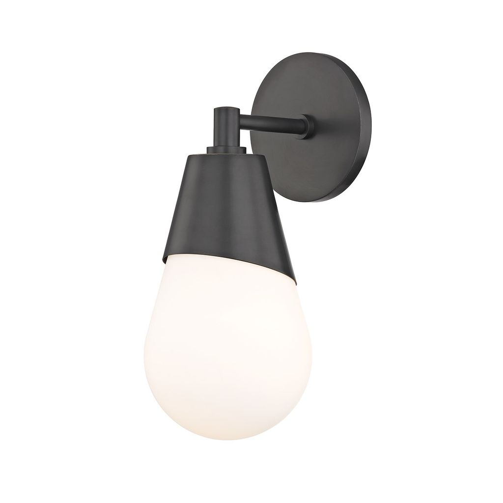 1 Light Wall Sconce, Old Bronze And White, 11.75"