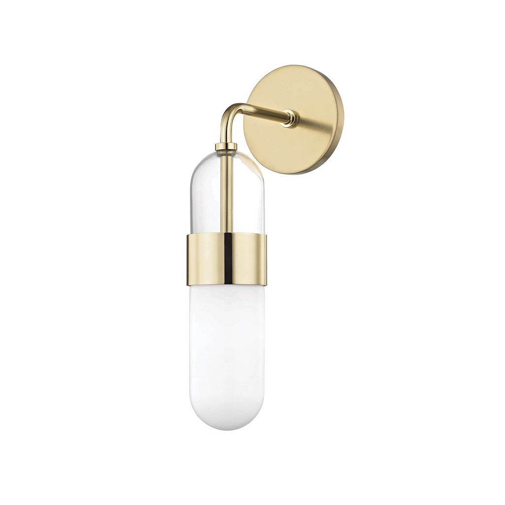 Preview image for Michelle 1 Light Wall Sconce, Polished Brass,  *15"H x 4.50"W x 4.50"D