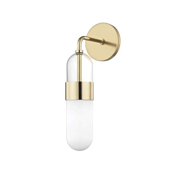 Michelle 1 Light Wall Sconce, Polished Brass,  *15"H x 4.50"W x 4.50"D