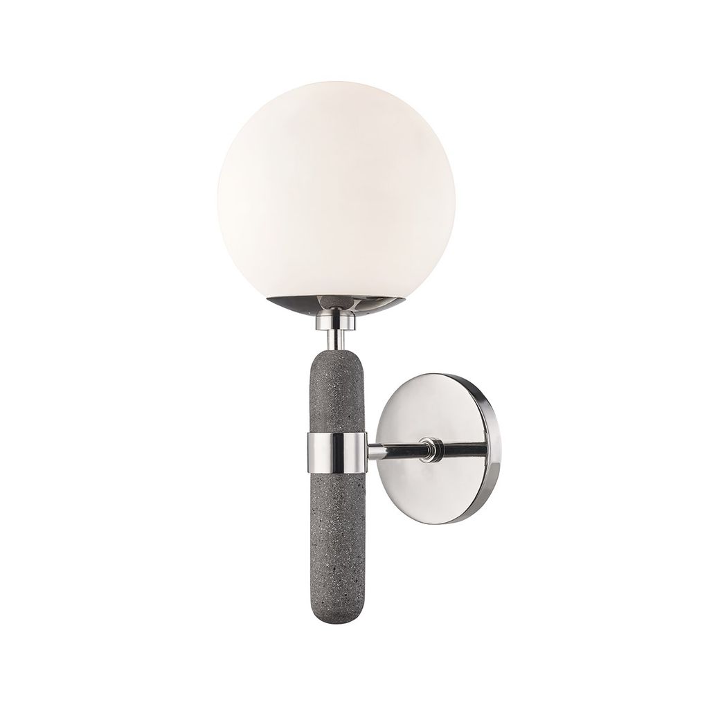 1 Light Wall Sconce, Polished Nickel, 16"