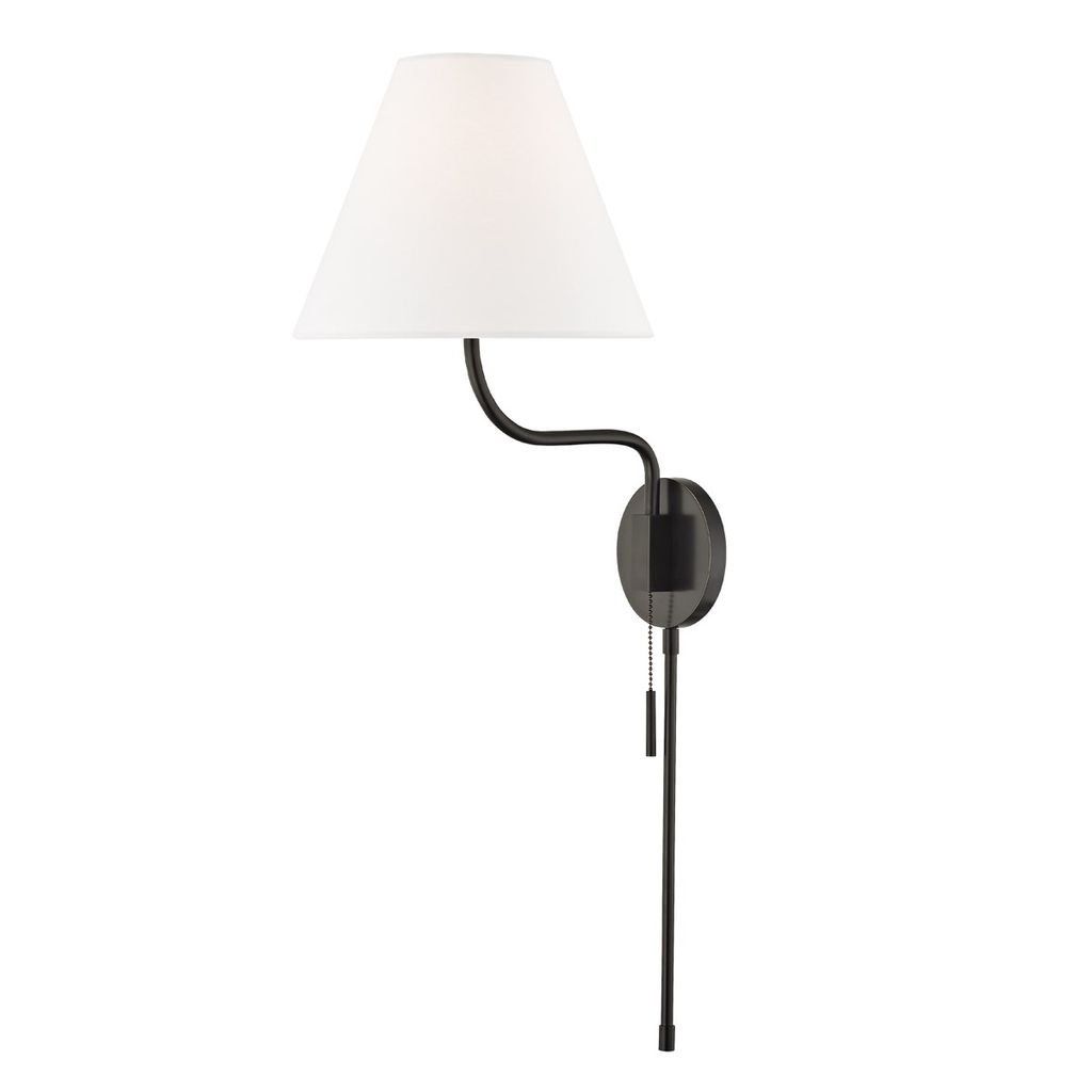 1 Light Wall Sconce With Plug, Old Bronze, 30.5"
