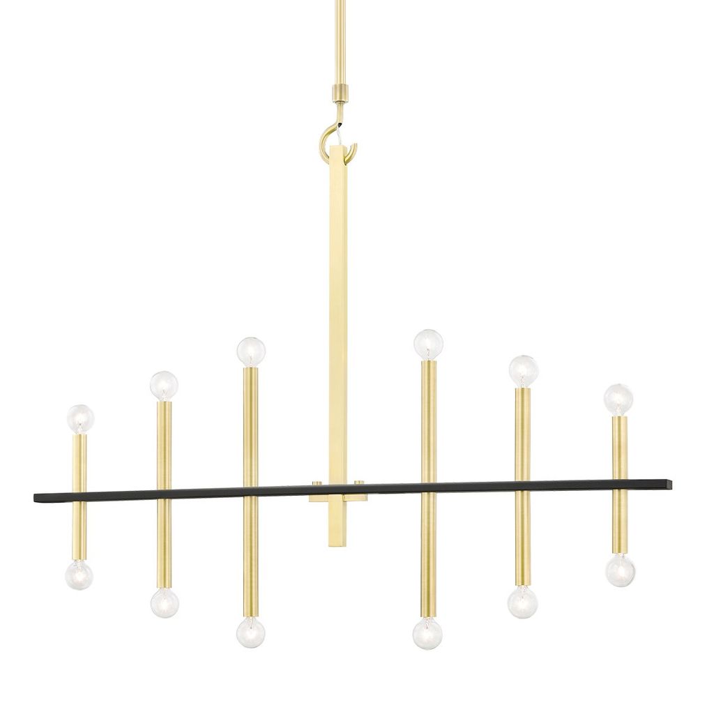 Preview image for 12 Light Chandelier, Aged Brass Dusk Black, 36.75"