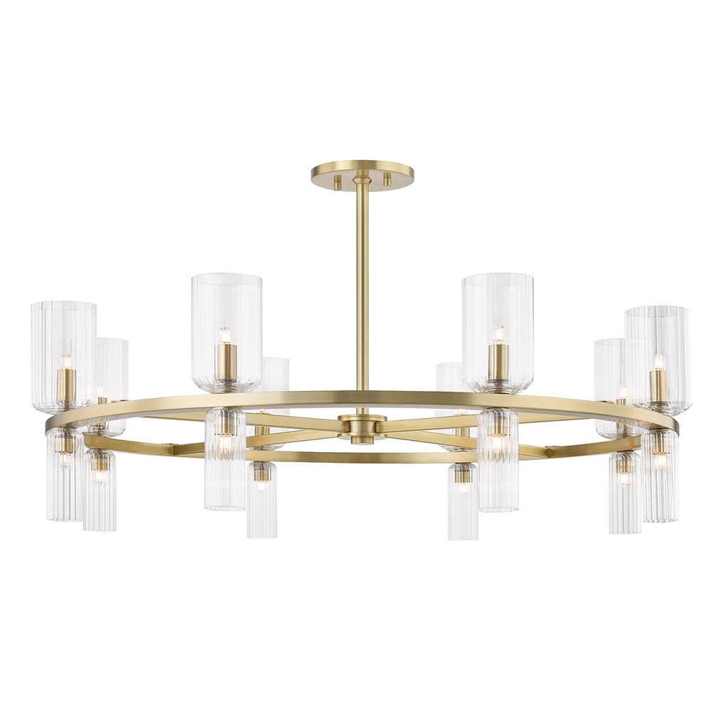 Aged Brass 16-Light Chandelier