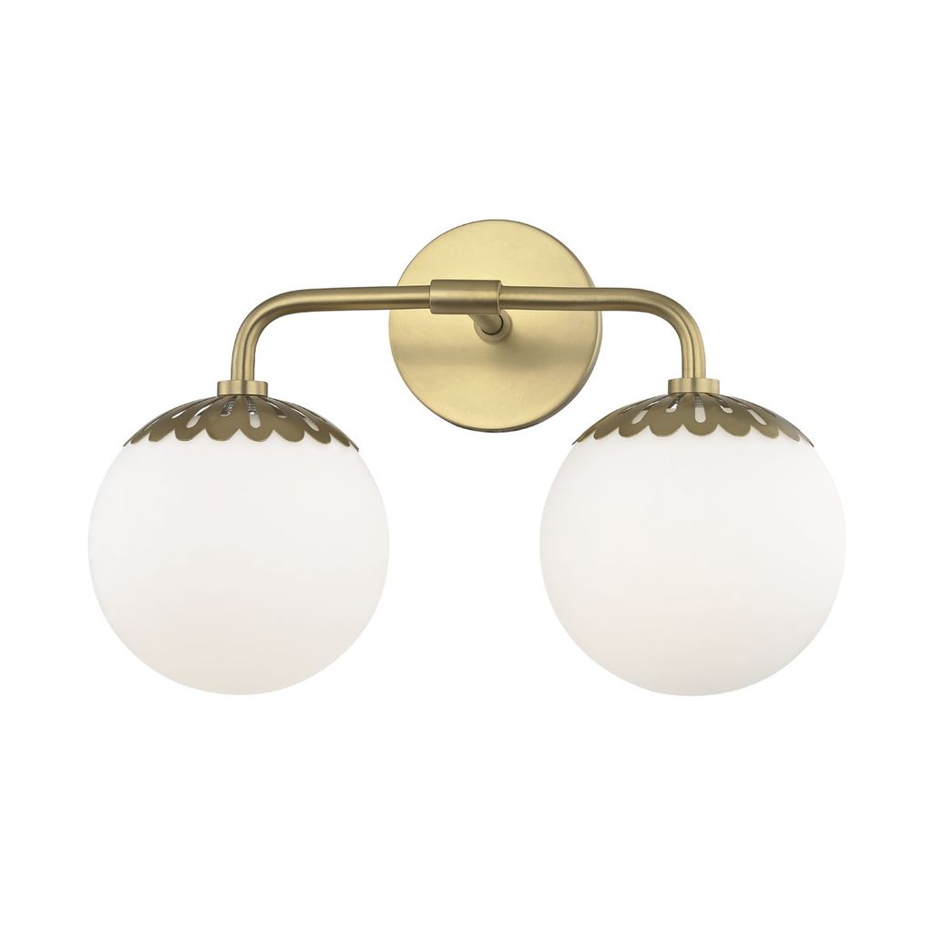 Preview image for 2 Light Bath Bracket, Aged Brass, 10.5"