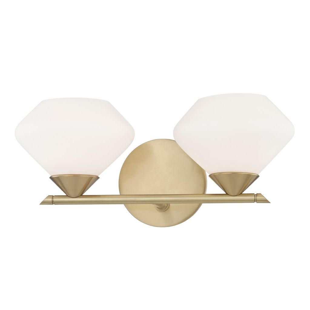 2 Light Bath Bracket, Aged Brass, 6"