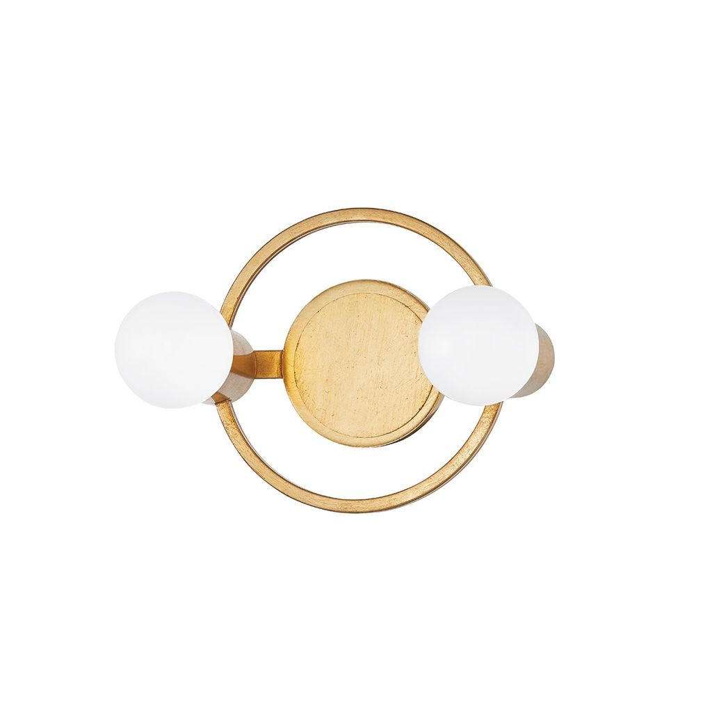 2 Light Bath Bracket, Gold Leaf, 8.25"