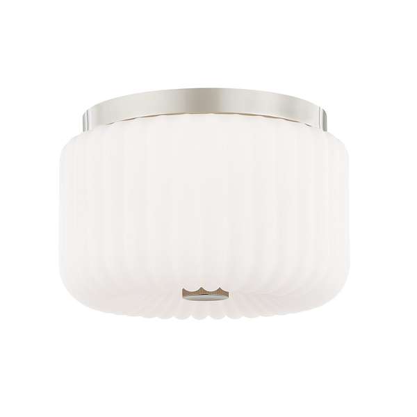 Cecelia 2 Light Flush Mount, Polished Nickel, 6.25"