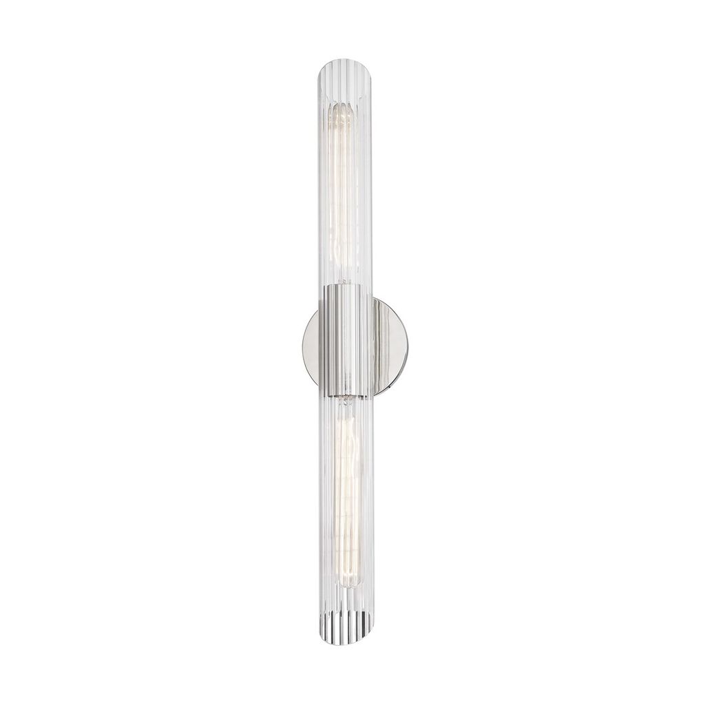 Preview image for 2 Light Large Wall Sconce, Polished Nickel, 24.75"