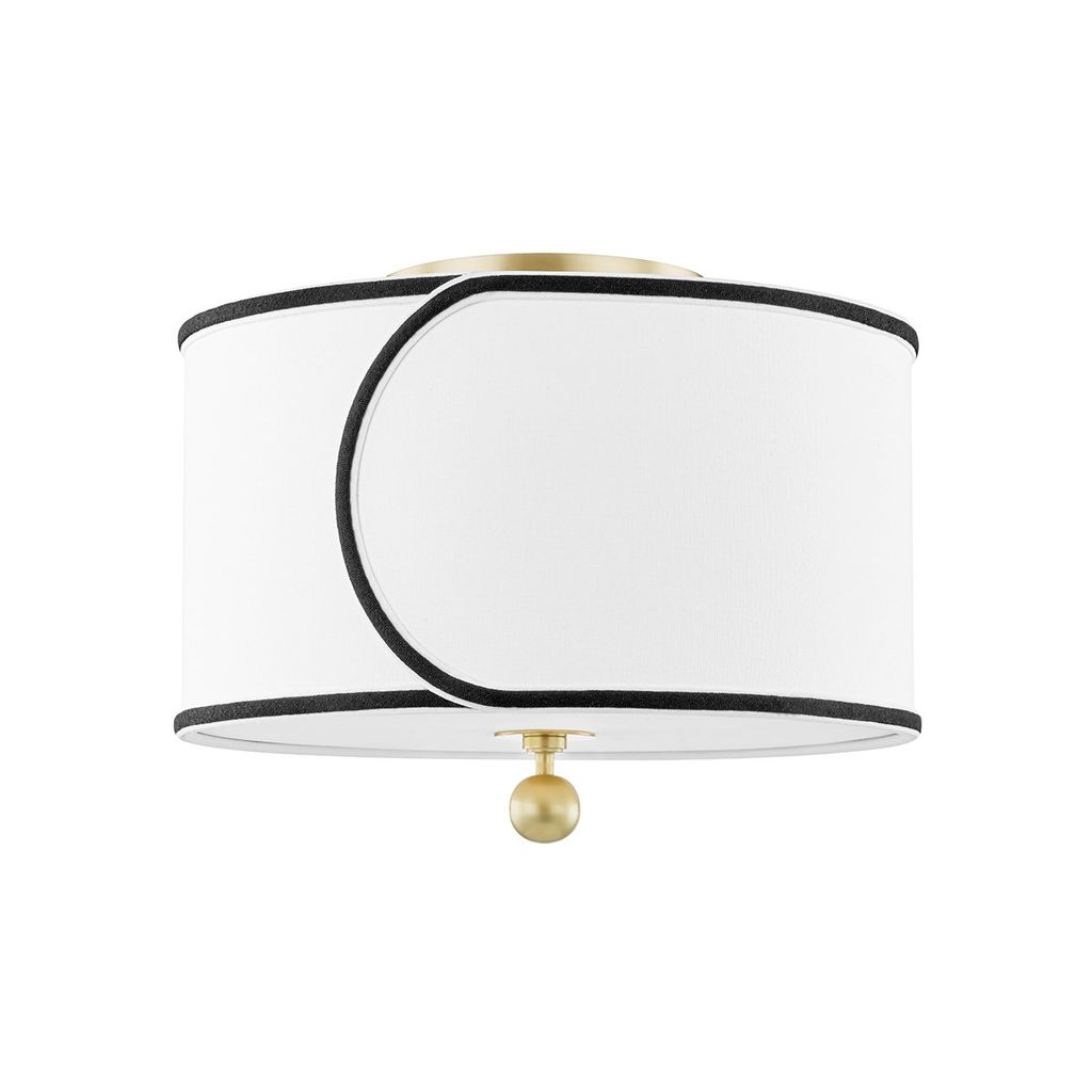 Preview image for 2 Light Semi Flush, Aged Brass, 11"