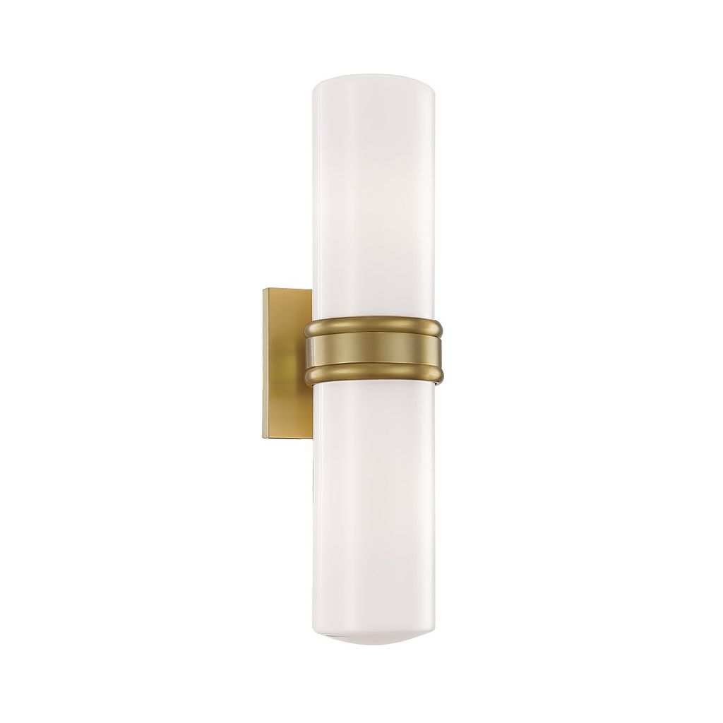 Preview image for 2 Light Wall Sconce, Aged Brass, 16.25"