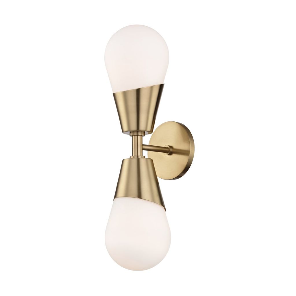 Preview image for 2 Light Wall Sconce, Aged Brass, 19"