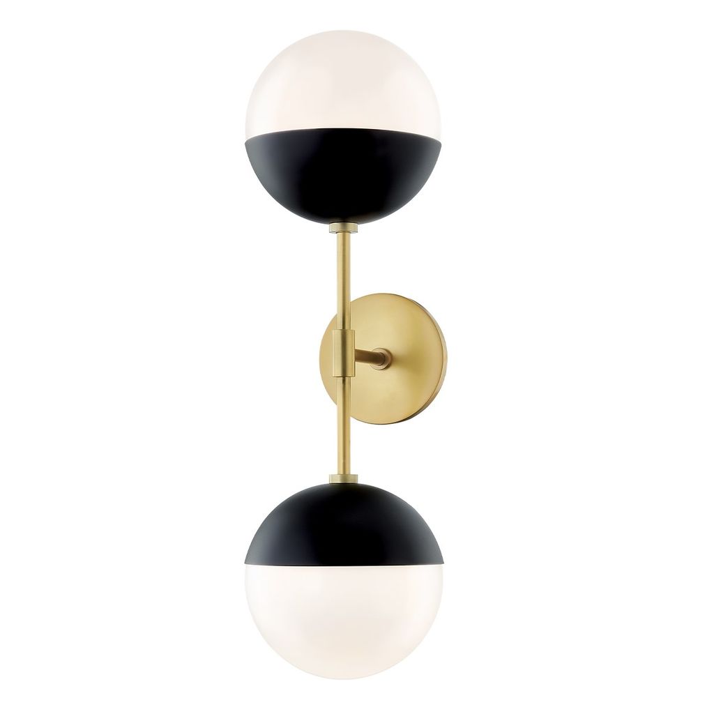 Preview image for 2 Light Wall Sconce, Aged Brass, 22"
