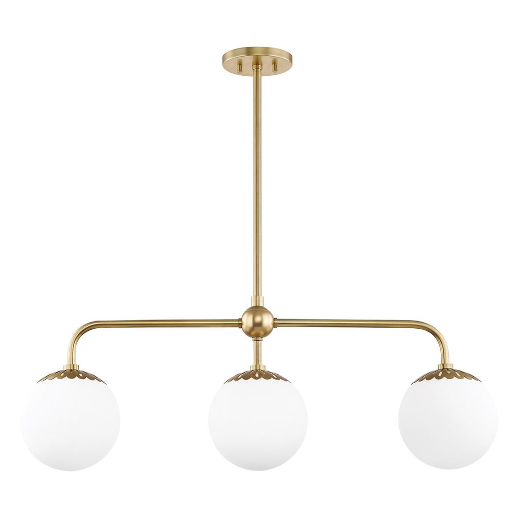 Preview image for 3 Light Island Light, Aged Brass, 13.5"