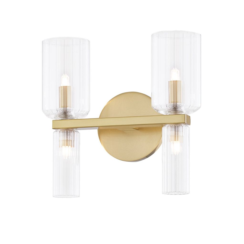 4 Light Bath Sconce, Aged Brass, 10.25"