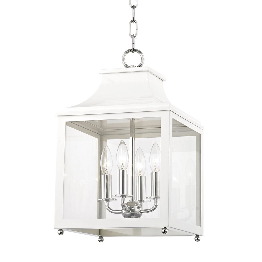 Preview image for 4 Light Small Pendant, Polished Nickel/White, 18.75"