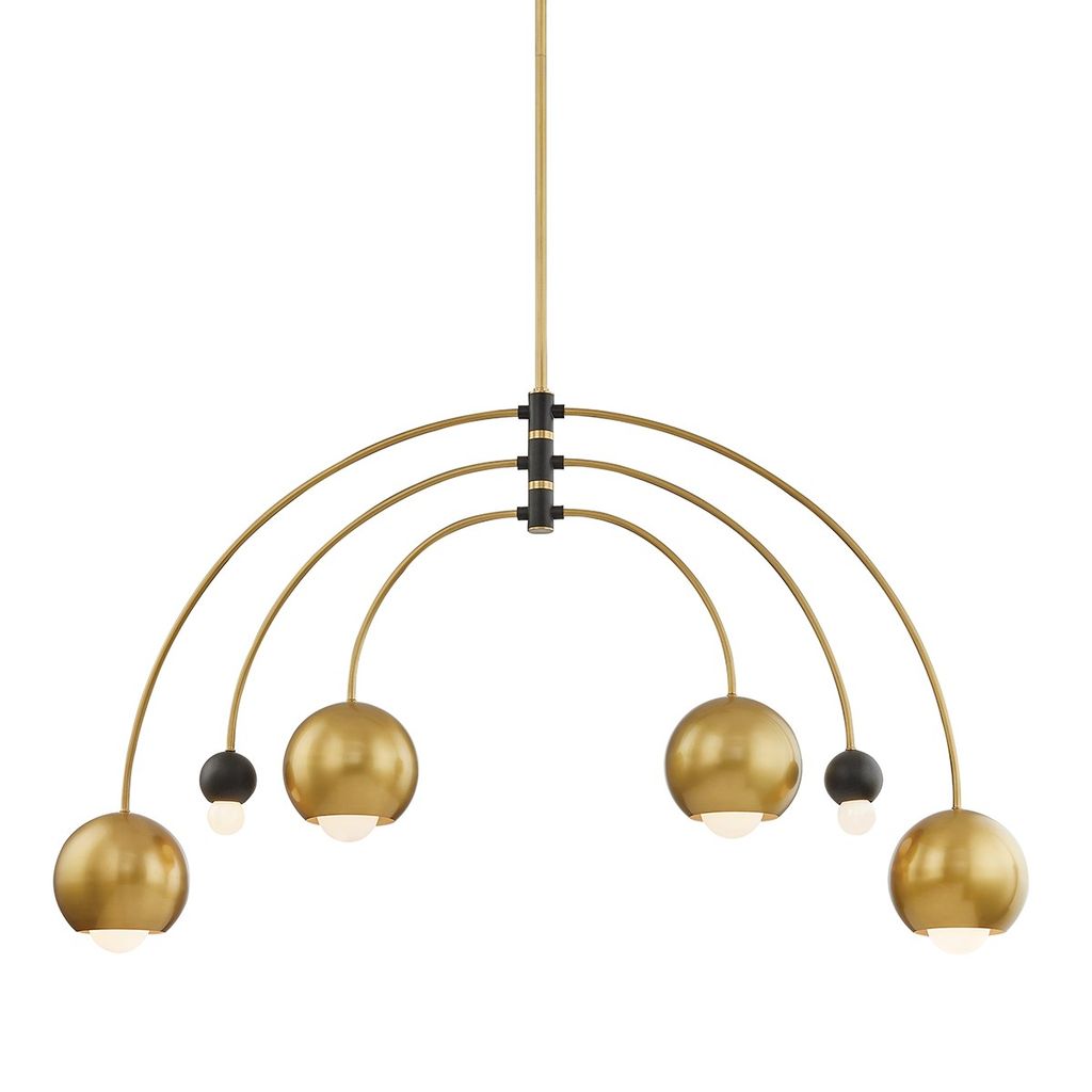 Preview image for 6 Light Chandelier, Aged Brass Dusk Black, 28.625"