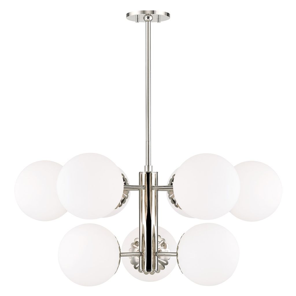 Preview image for 9 Light Chandelier, Polished Nickel, 14.75"