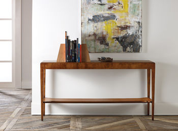 Console Table in Burl Wood