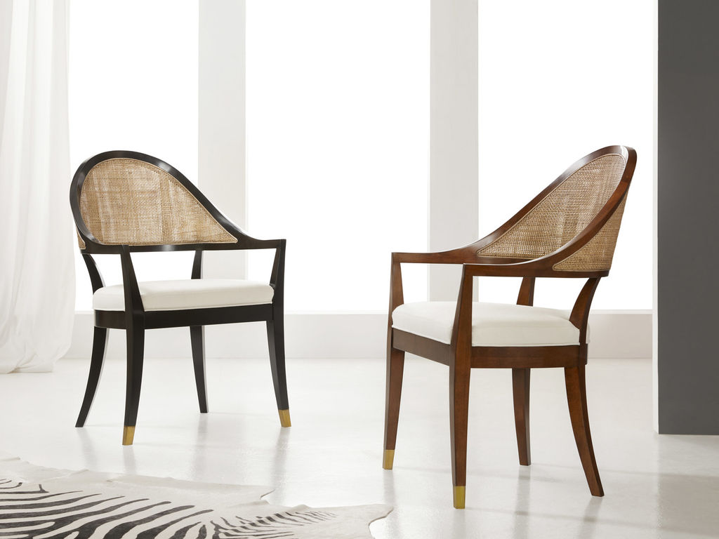 Modern History Curved Cane Back Chair Walnut