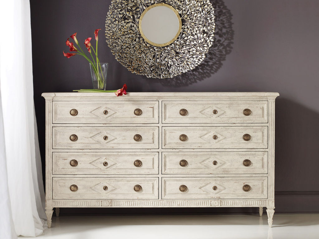 Antique Painted Chest With Brass Hardware (40"H x 69.30"W x 20.30"D)