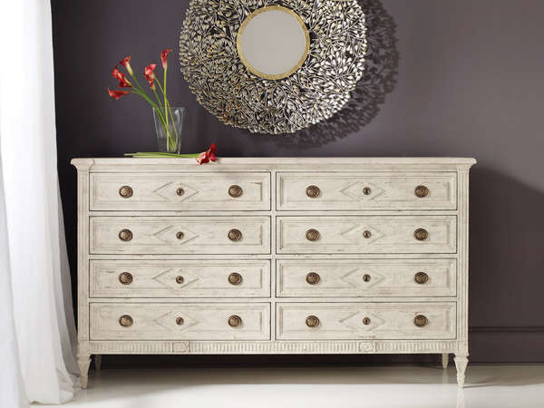 Antique Painted Chest With Brass Hardware (40"H x 69.30"W x 20.30"D)