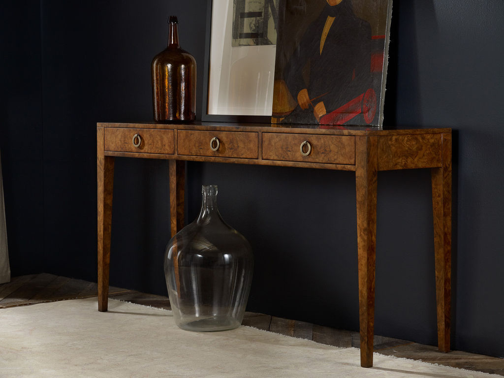 Three Drawer Console -Burl