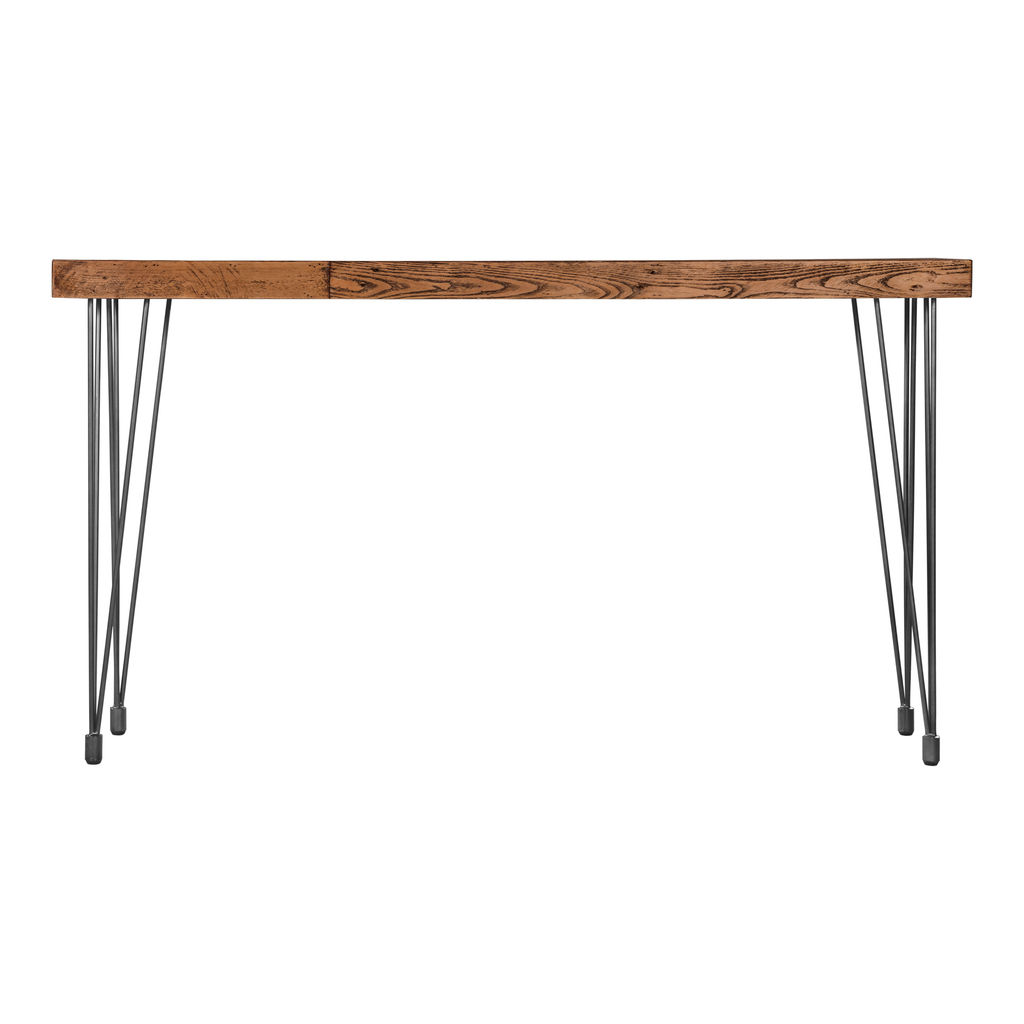 Solid Recycled Pine Top Console Table With Iron Legs (37"H x 67"W x 20"D)