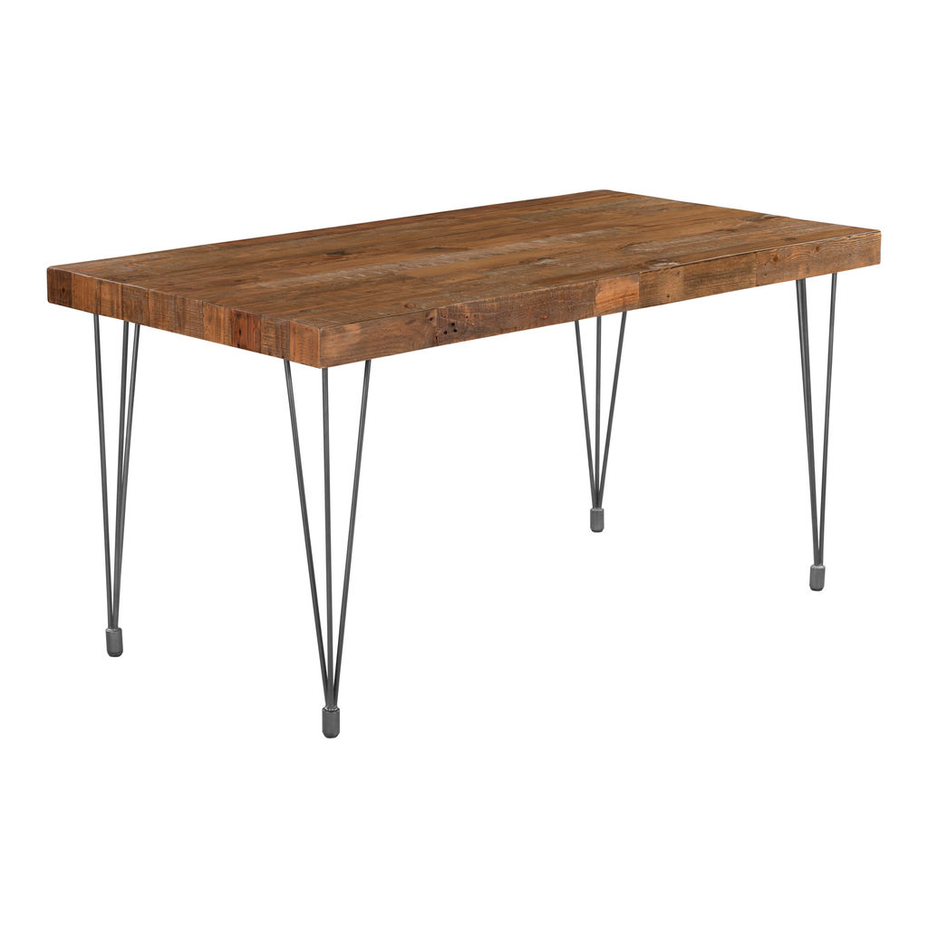 Recycled Pine Wood Dining Table With Iron Legs (29.50"H x 59"W x 31.50"D)