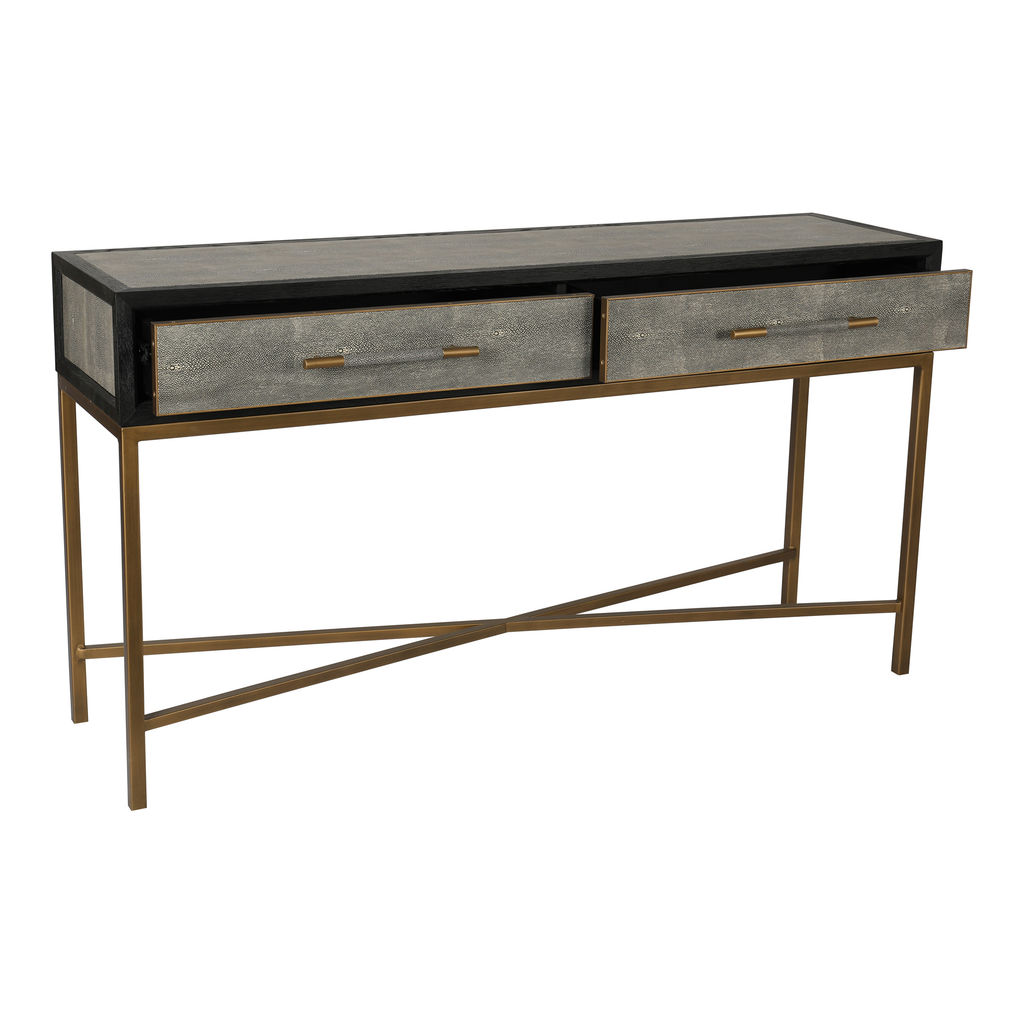 Mako Console Table  Faux Shagreen