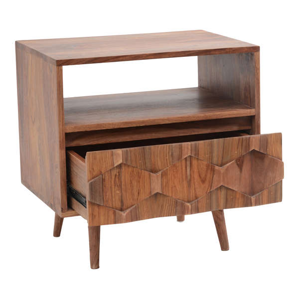 Mid Century Nightstand Sheesham Wood