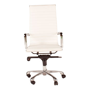 Omega Swivel Office Chair High Back White