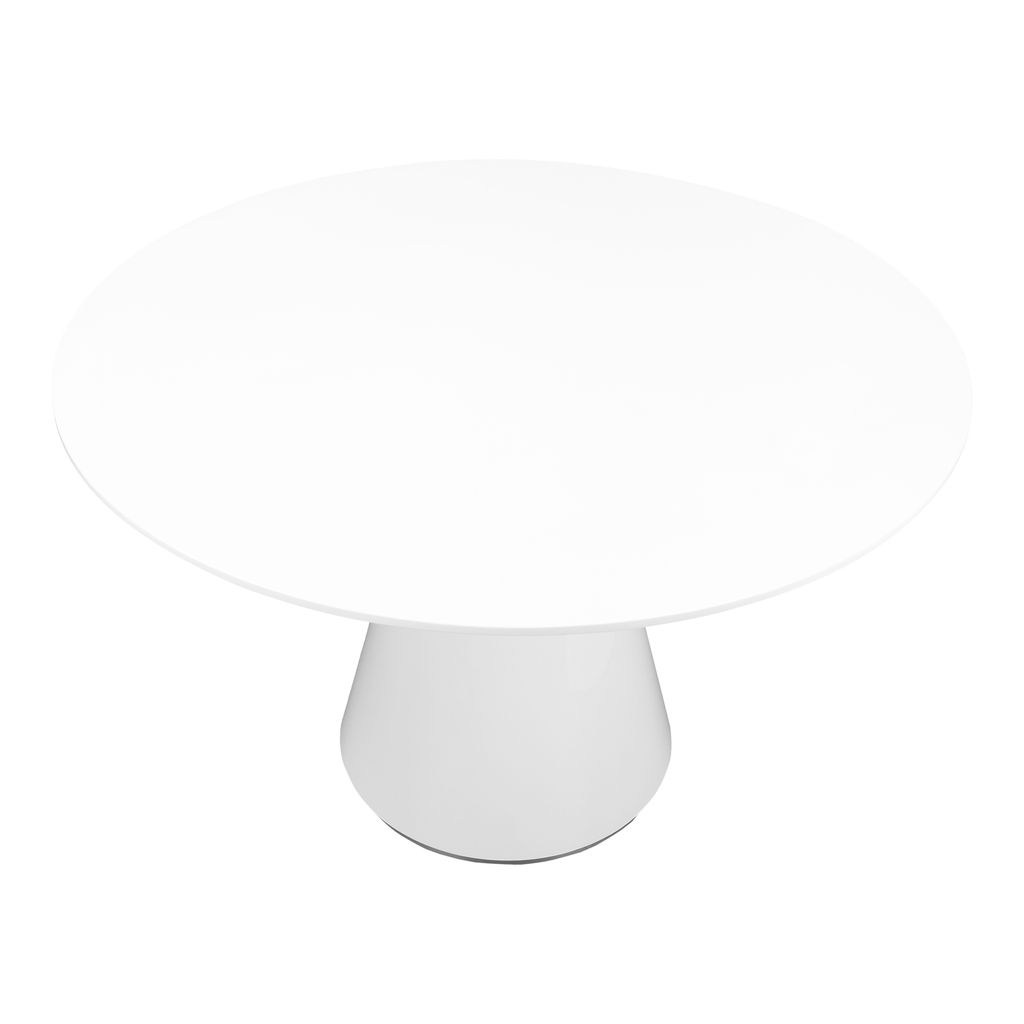 Geneva White Lacquer Dining Table, 47"