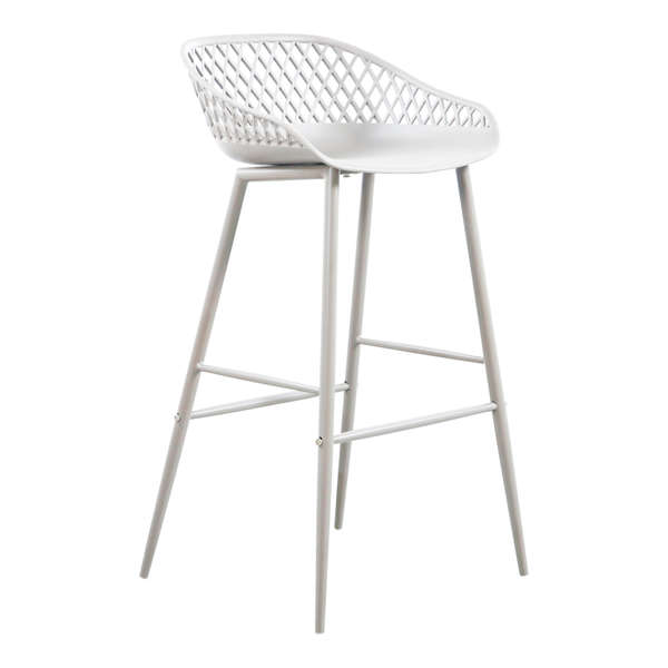 Piazza Outdoor Barstool White (Set of 2)