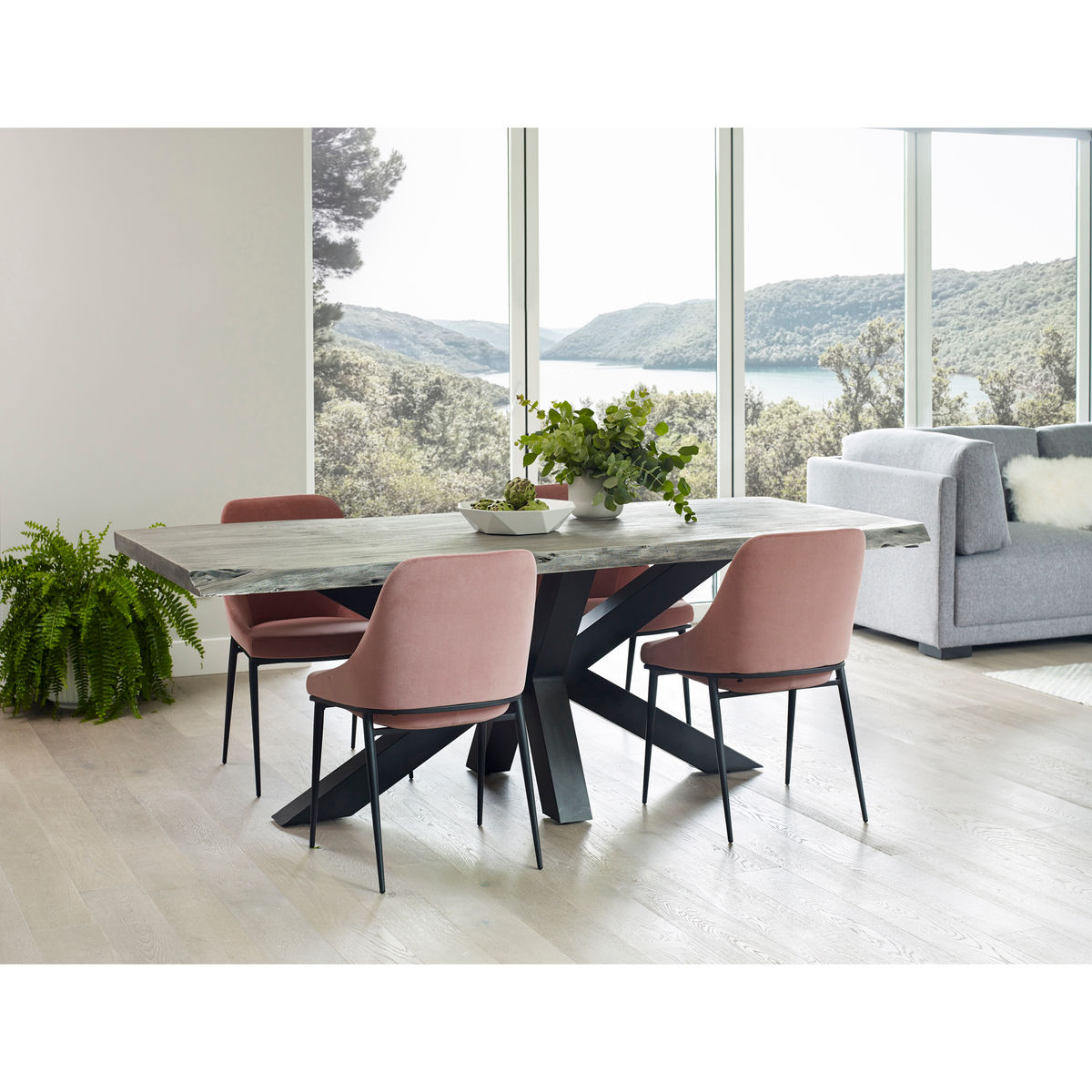 Sedona Dining Chair Pink Velvet-M2