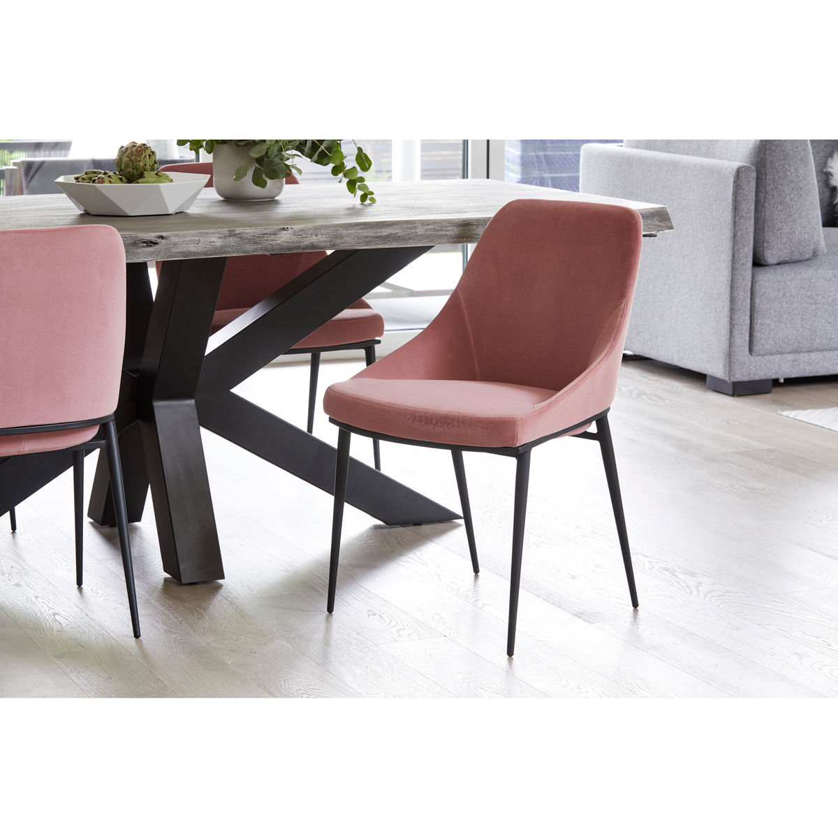 Sedona Dining Chair Pink Velvet-M2
