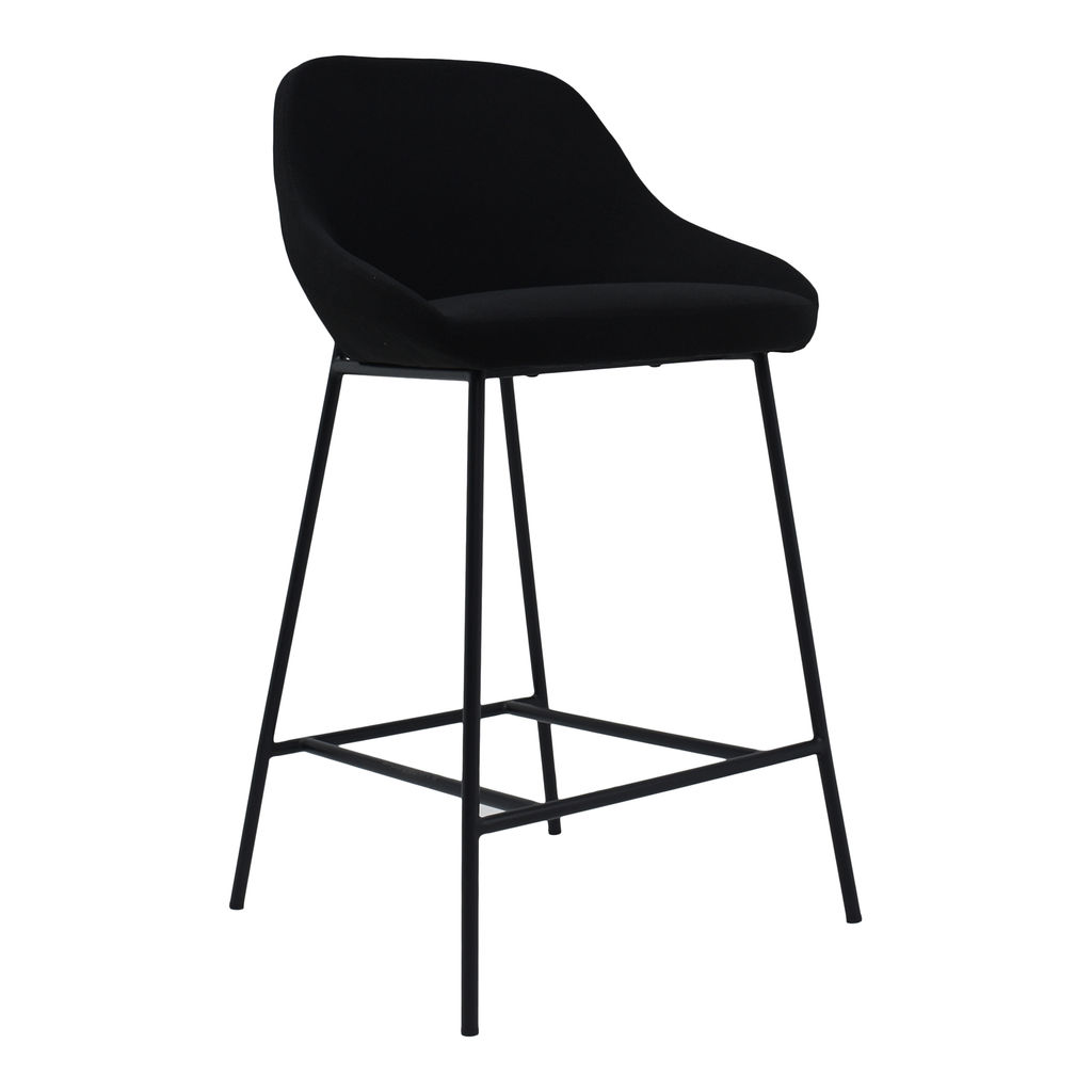 Black Upholstered Counter Stool (31.50"H x 19"W x 20.50"D)