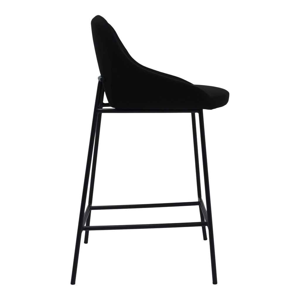 Black Upholstered Counter Stool (31.50"H x 19"W x 20.50"D)